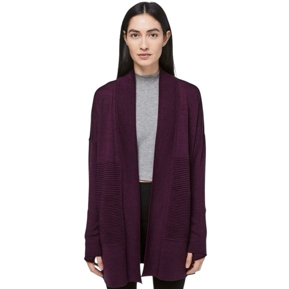 lululemon athletica Sweaters - Lululemon Merino Wool Wrap 2 Heathered Plum